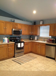 This was our kitchen just before the remodel. We only replaced the appliances when we moved in.